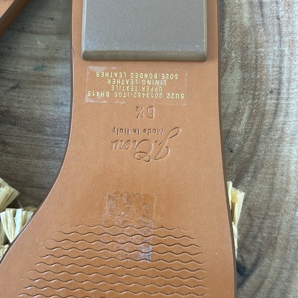 J. Crew Sorrento woven sandal with raffia fringe Black and natural Size 6.5 - Picture 9 of 9